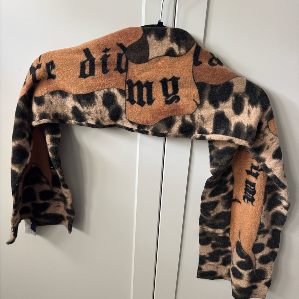 L.A.M.B. Leopard Print Scarf in Black and Tan